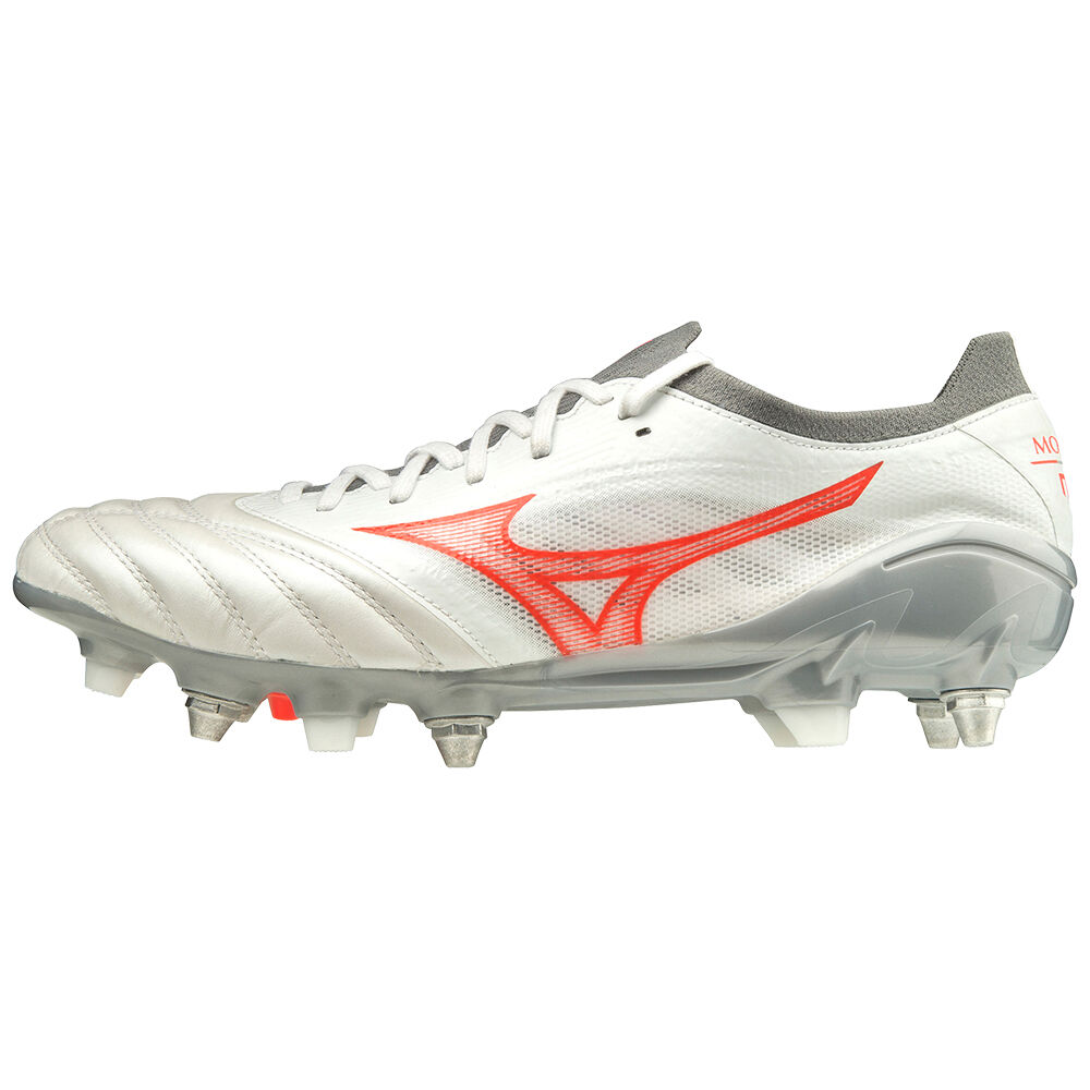 Mens Mizuno Morelia Neo 3 beta Elite Mix Soccer Cleats White/Coral Philippines (UZOCGS438)